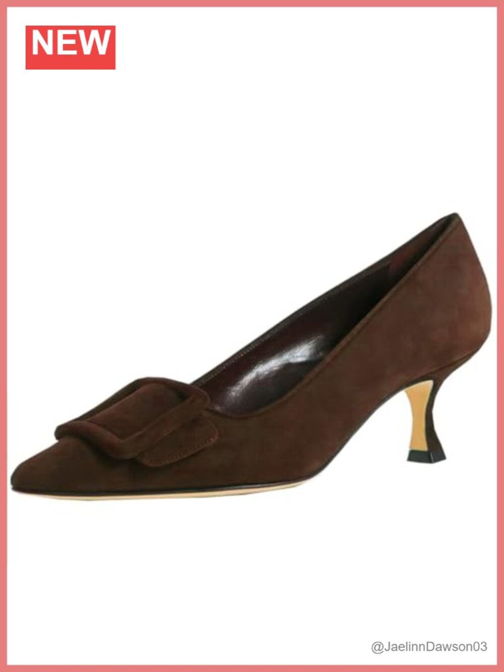 Kitten Heel Pumps Women's Suede Pointy Toe Low Heel Buckle Dress Shoes Slip On
